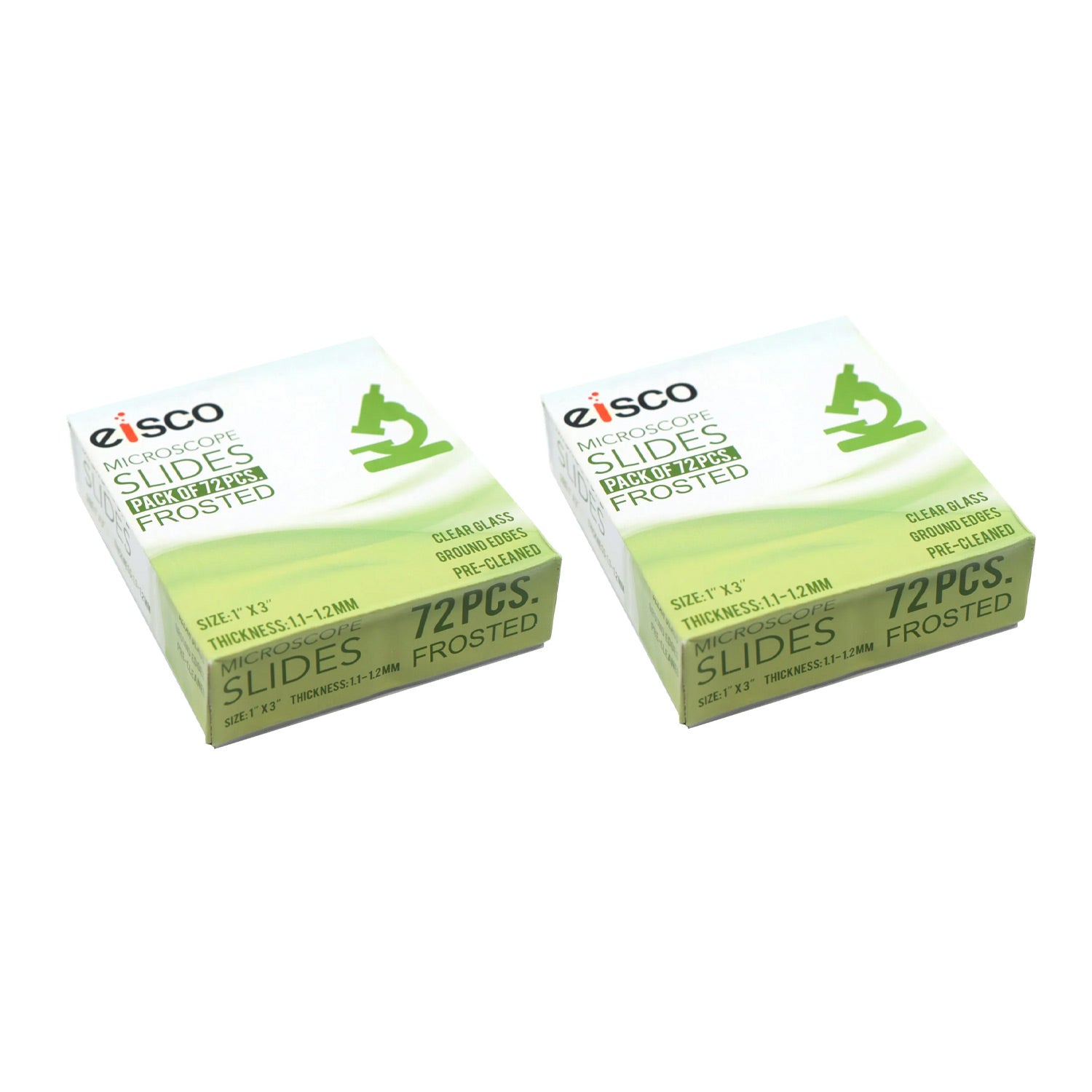Eisco Labs Precleaned Glass Microscope Slides, 144 Pack – Ground & Polished Edges, Frosted End, Standard 1x3 Inch