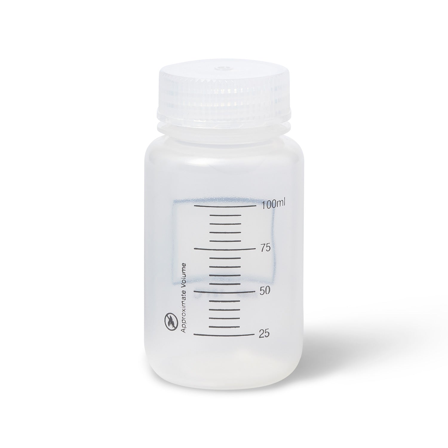 125 mL Graduated Wide Mouth Bottles, Leakproof, Autoclavable Polypropylene (PP), Pack of 12 – United Scientific™ UniStore™