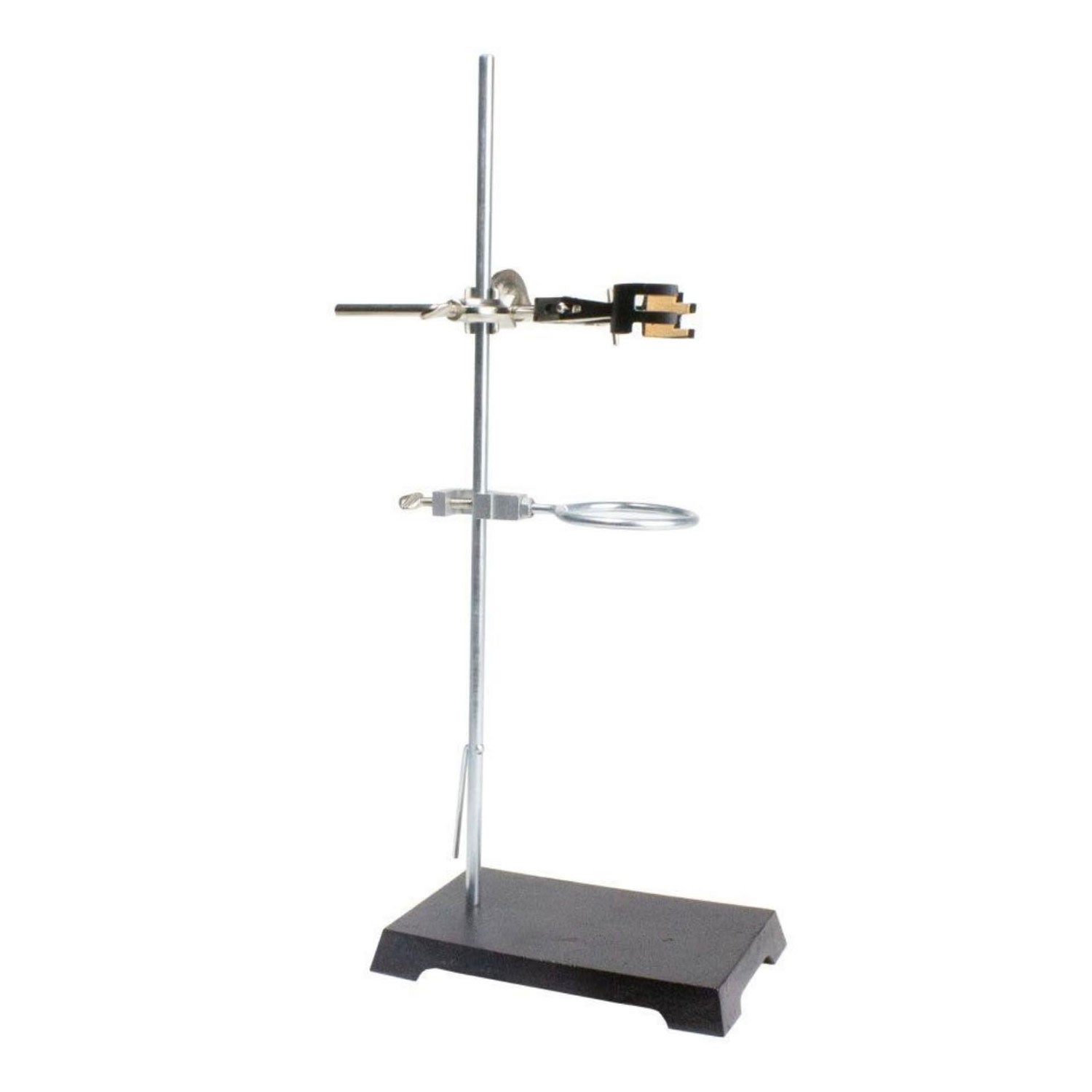 United Scientific® Deluxe Metalware Kit – Support Stand with Cast Iron Base, Steel Rod, Rings & Clamps for Laboratory Use