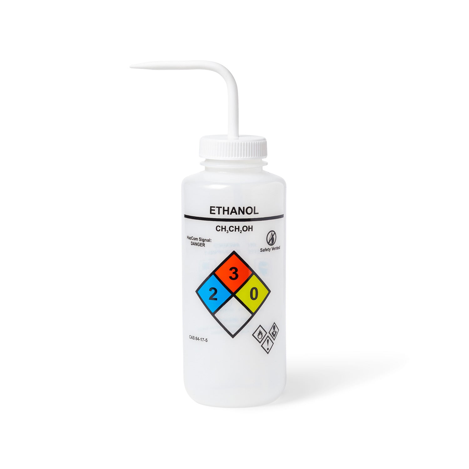 United Scientific® UniSafe™ Acetone Vented Wash Bottle, 1000mL – GHS Compliant LDPE Safety Bottle
