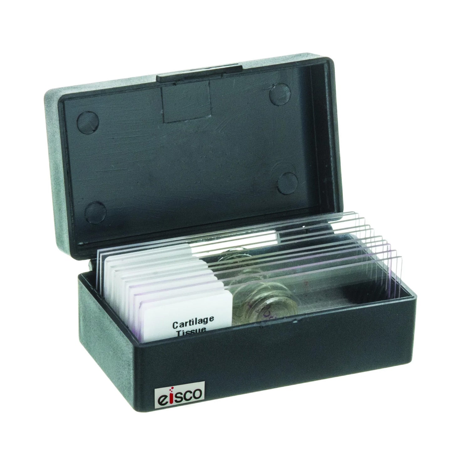Eisco® Polystyrene Slide Storage Box – Holds 10 Microscope Slides (75mm x 25mm), Durable & Compact Case
