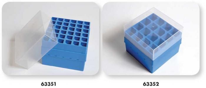 United Scientific® Centrifuge Tube Box for 15mL Tubes, Economy PP – Autoclavable Storage Rack with Clear Lid (Pack of 4)