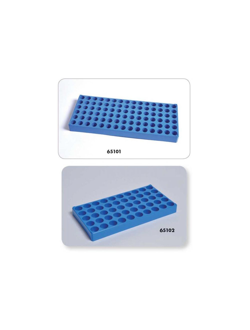 United Scientific® Polypropylene Vial Rack, 17mm Well Diameter, 90-Place (15x6), Autoclavable, Pack of 5
