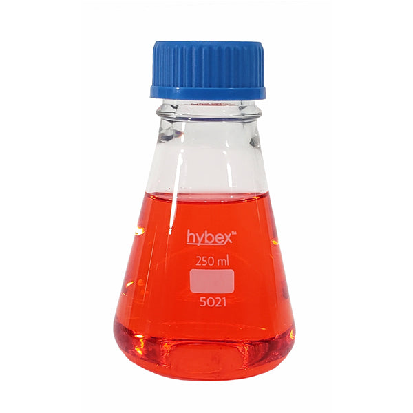 hybex™ Erlenmeyer Flasks with GL45 Threaded Caps – Borosilicate Glass, Autoclavable, Multiple Sizes Available