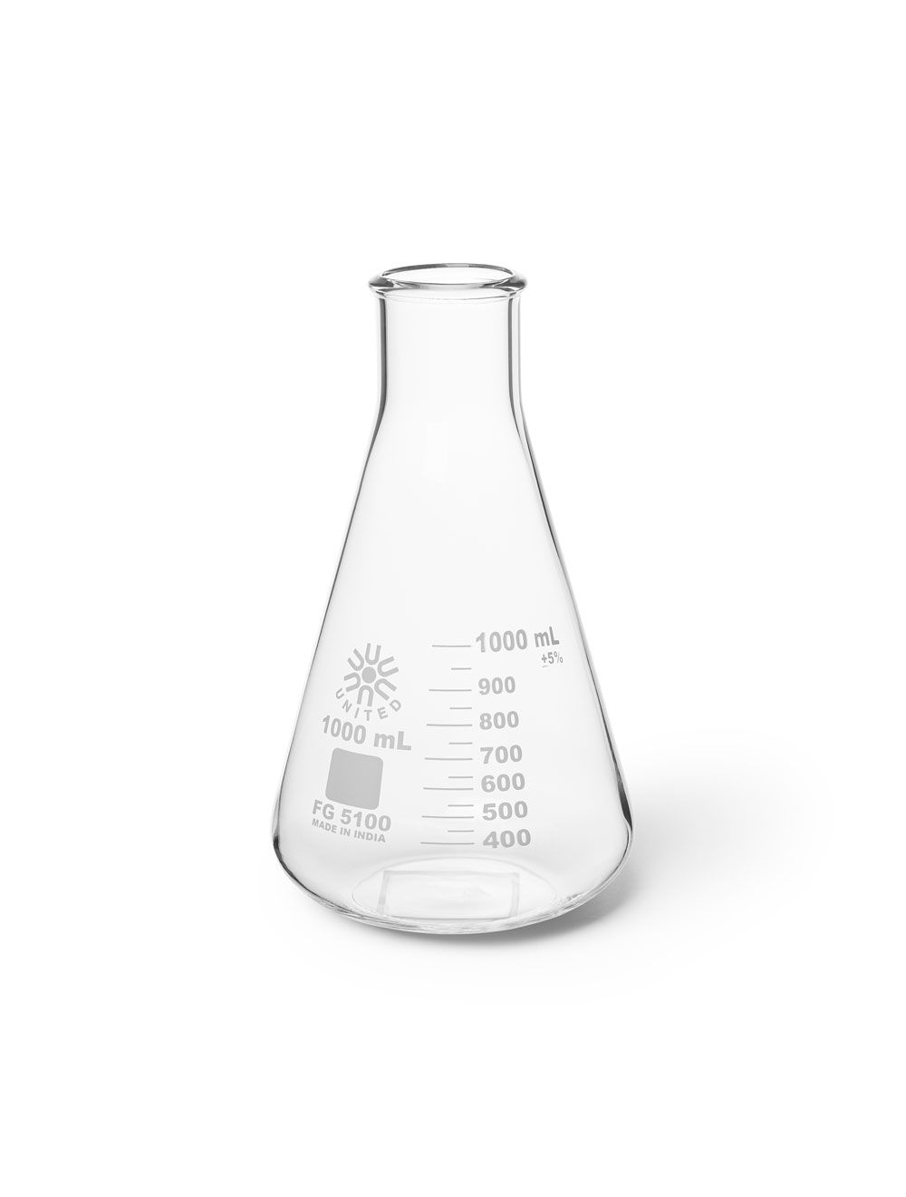 United Scientific® Wide Mouth Erlenmeyer Flasks, Borosilicate Glass