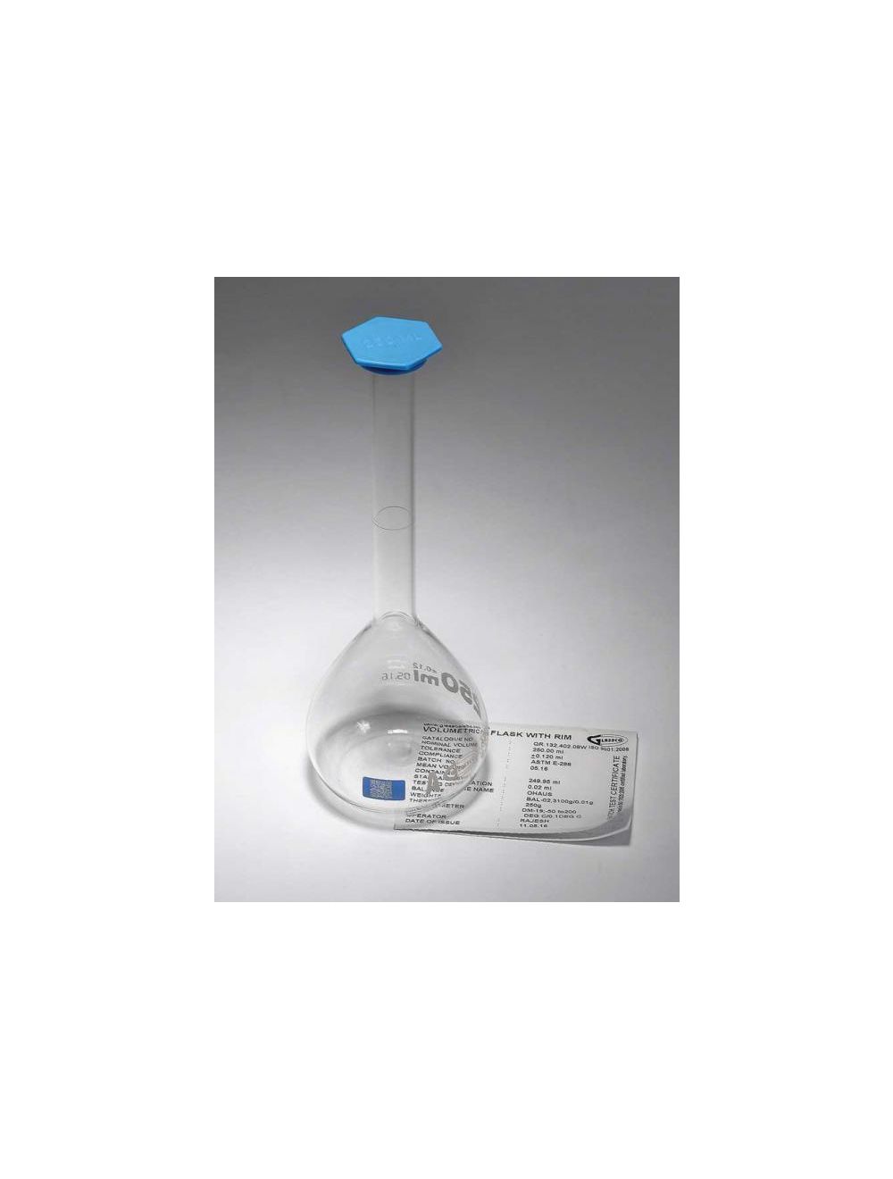 United Scientific® Class A Volumetric Flask with Snap Cap & QR Code – Batch Certified
