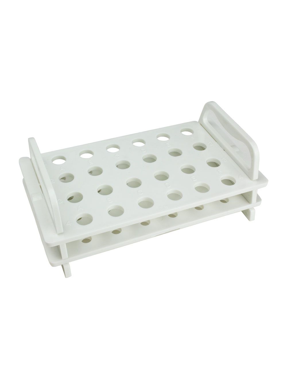 United Scientific® 24-Place Polycarbonate Microcentrifuge Tube Rack – White, Stackable & Autoclavable