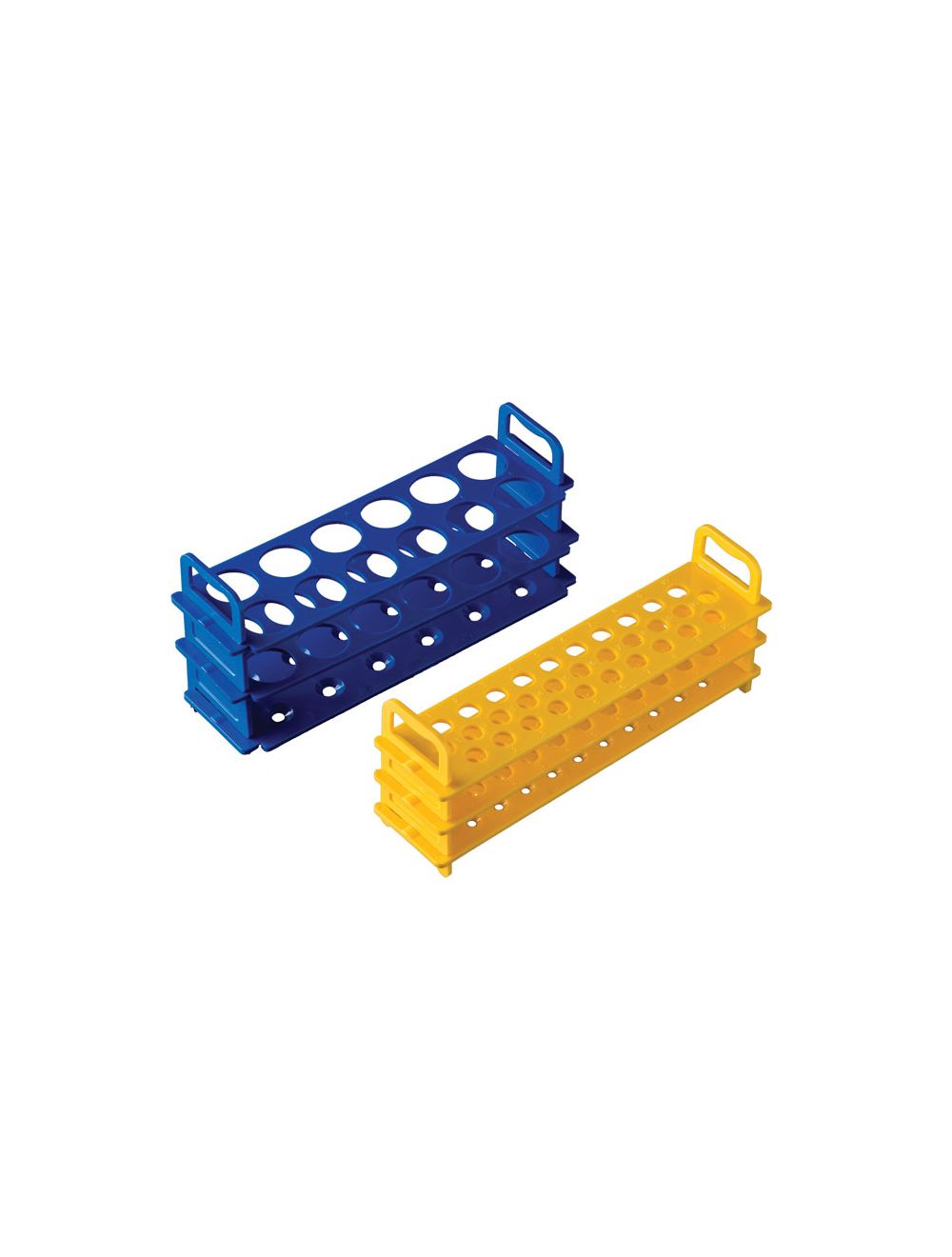 United Scientific® Blue Polycarbonate Test Tube Rack – 16mm Tubes, 31-Place, Autoclavable, Chemical Resistant – Pack of 4