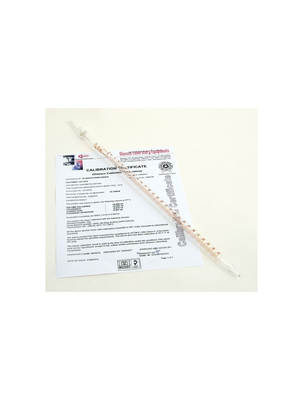 United Scientific® 0.1 mL Serological Pipette – Class A, Individually Certified, Glass