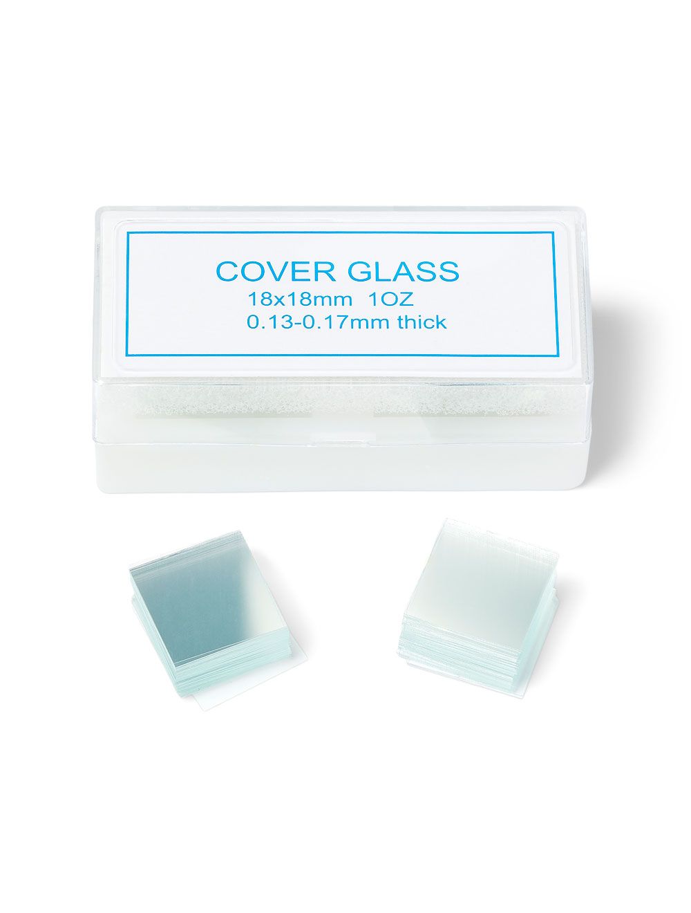 United Scientific® Glass Coverslips 18mm x 18mm – Thickness #1 (0.13–0.16mm) – 1oz. Pack, Pre-Cleaned Microscope Slides