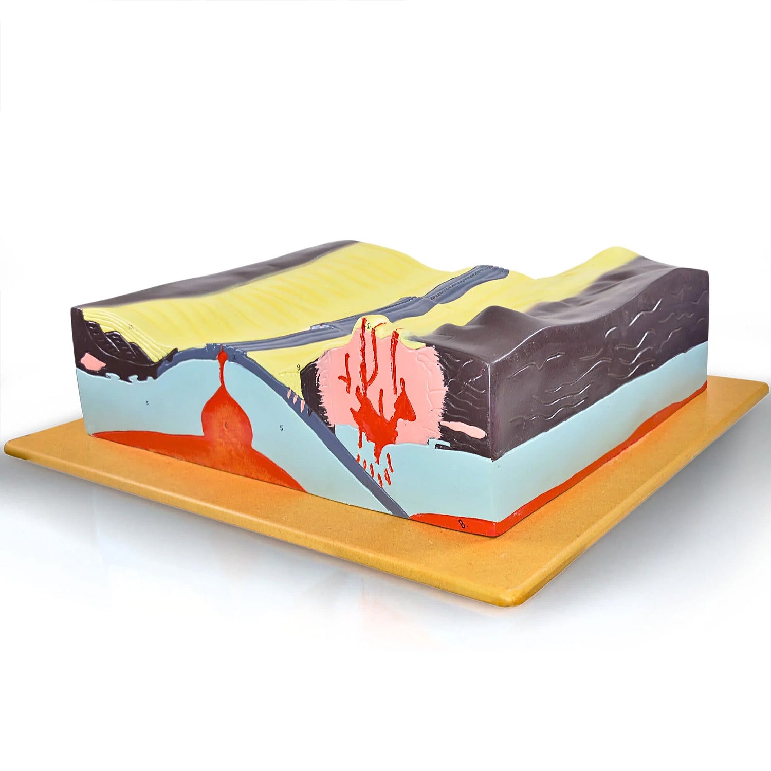 Eisco® Tectonics Model – Earth’s Layers & Plate Boundaries with Labeled Geological Features – Classroom Geology & Earth Science Teaching Aid