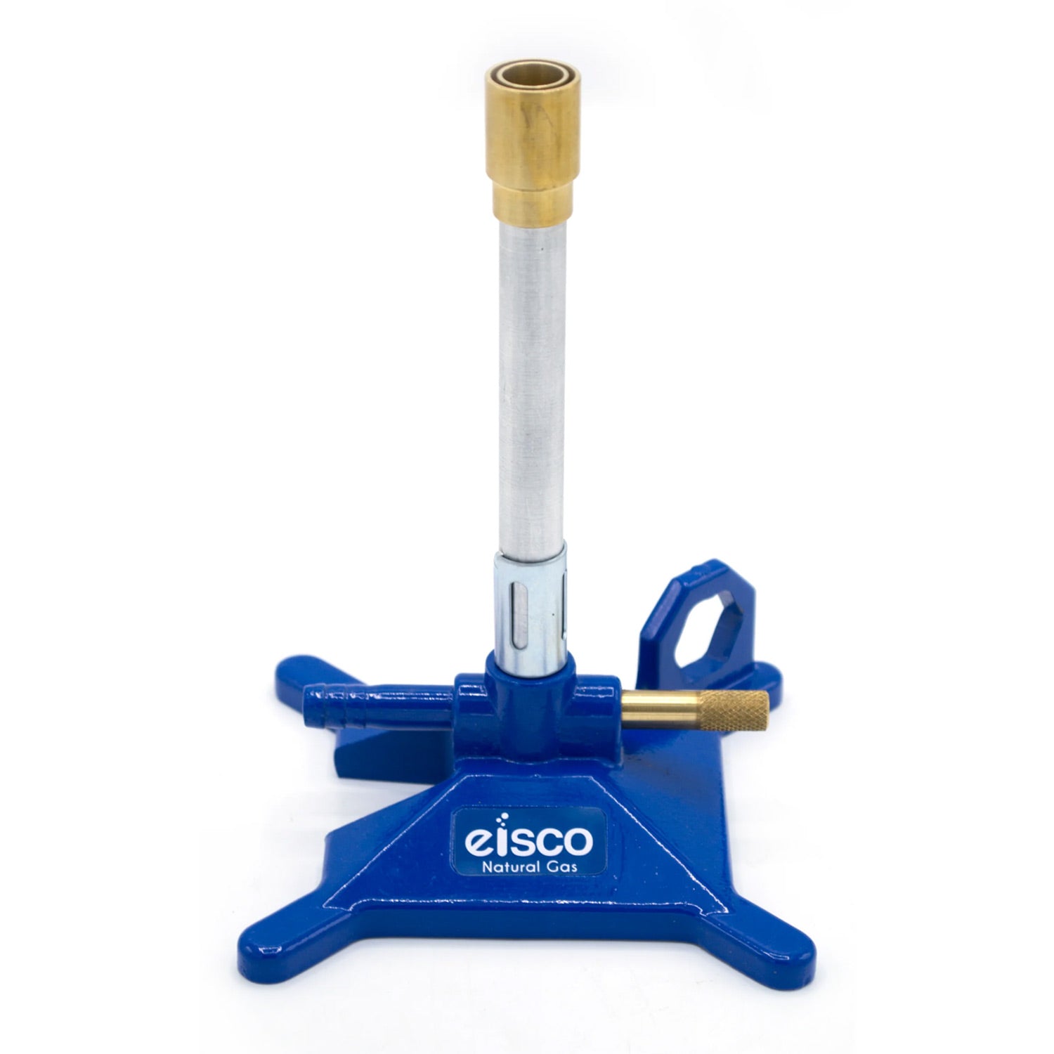 Natural Gas Bunsen Burner with StabiliBase™ Anti-Tip Design & Handle – Flame Stabilizer & Adjustable Airflow | Eisco Labs