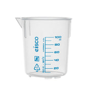 Premium 100mL Polypropylene Beaker – Heat & Chemical Resistant, Blue Screen Printed Graduations, Laboratory & Classroom Use – Eisco Labs