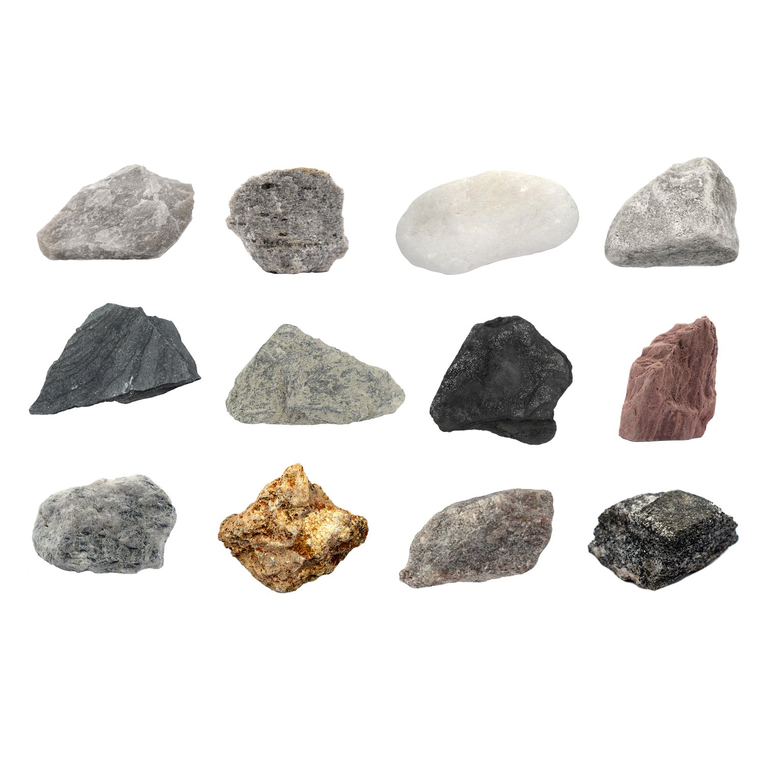 All Rocks Lablad Introduction to Metamorphic Rocks Kit – 12 Labeled Specimens with Stor ...