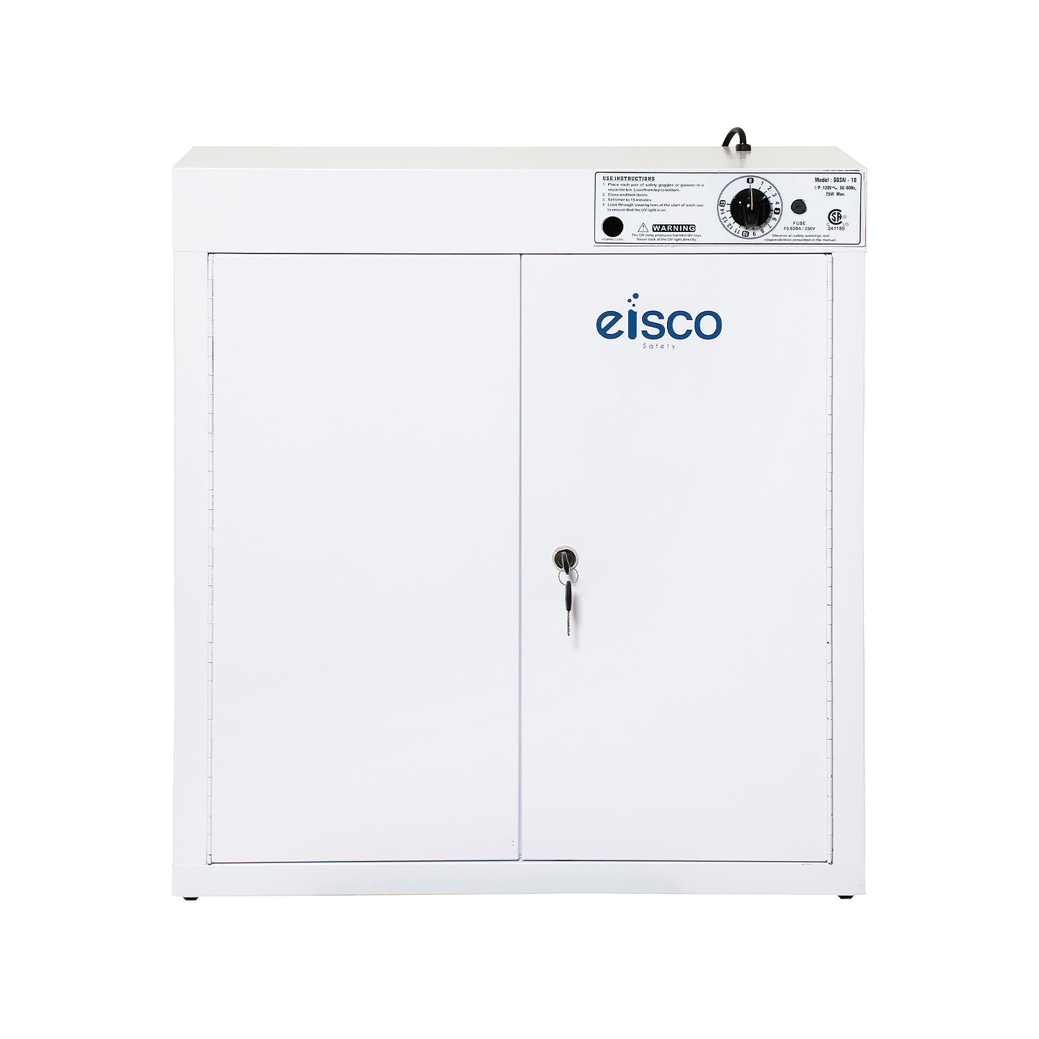 Eisco Labs UV Goggle Sanitizing Cabinet – Holds 36 Safety Goggles, Wall Mountable, Heavy Duty Steel UVGI Disinfection Unit for Science Classrooms