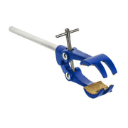 4-Prong Cork Lined Laboratory Clamp with Stainless Steel Rod – 4.1" Max Opening | Zinc Die Cast, Slip-Resistant Lab Equipment Holder