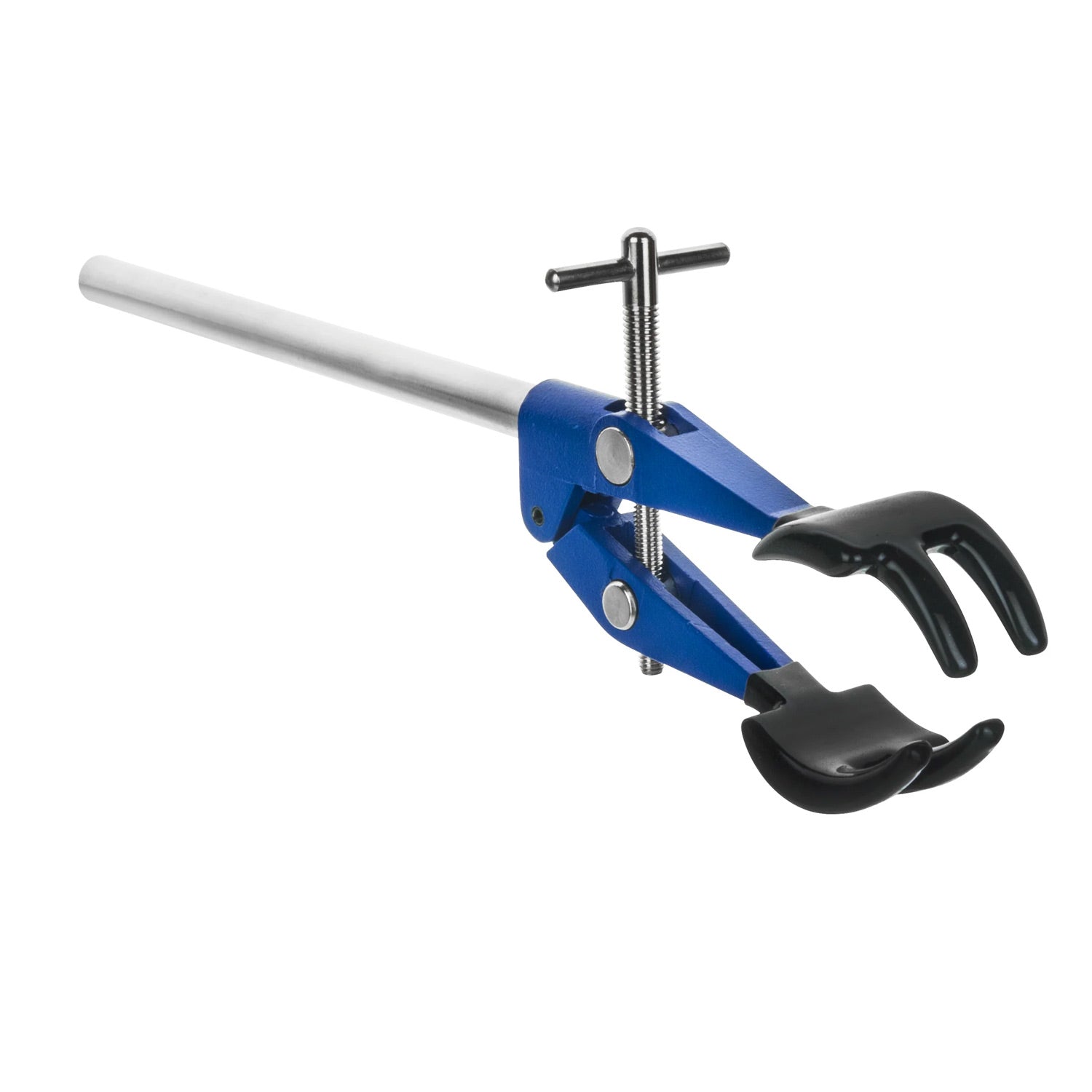 4-Prong Vinyl Coated Lab Clamp with Stainless Steel Rod – Adjustable 4.1" Opening | Laboratory Flask & Test Tube Holder