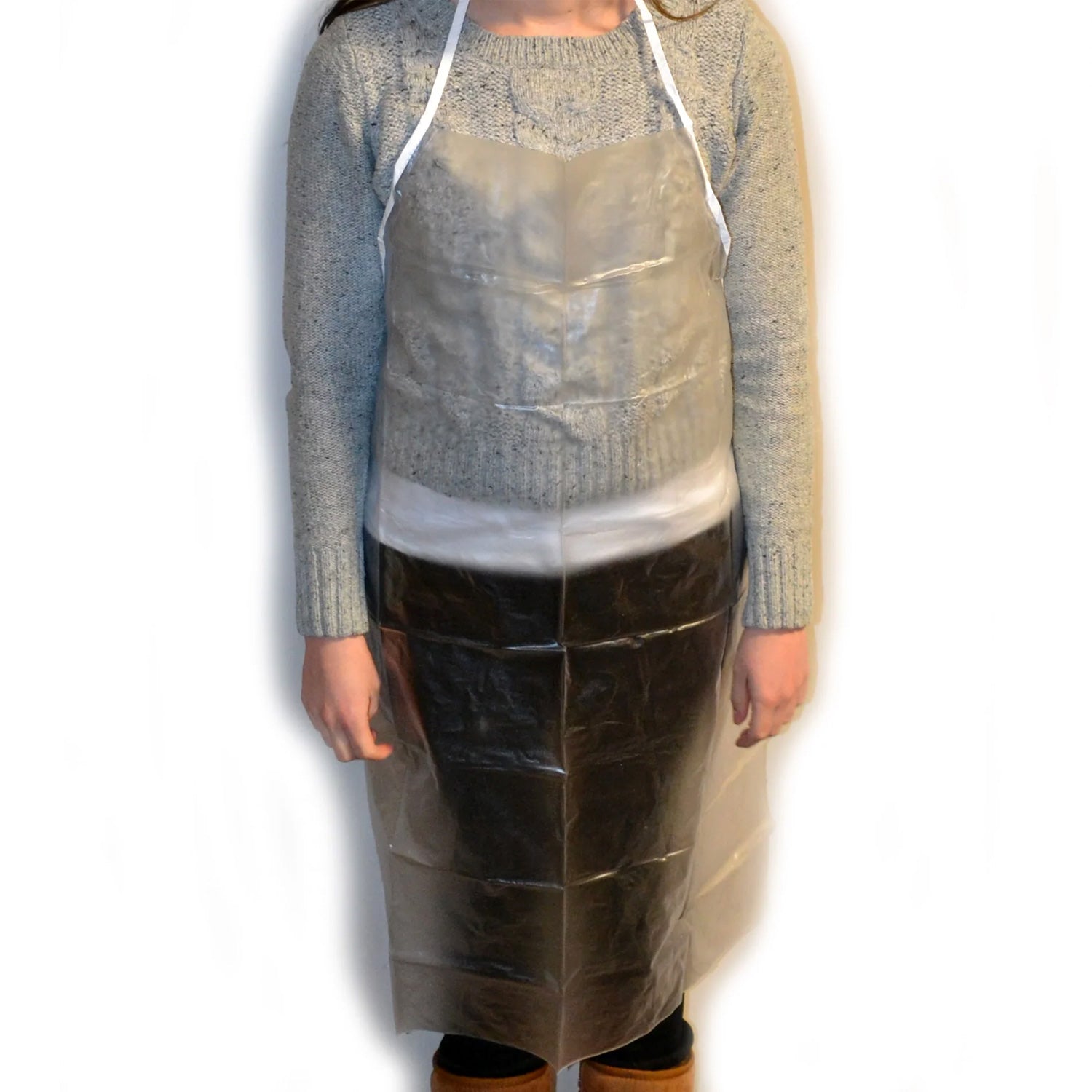Clear Vinyl Lab Apron, Medium 27x36 – Latex-Free Chemical, Oil & Grease Resistant Protective Apron for Labs, Kitchens & Workshops