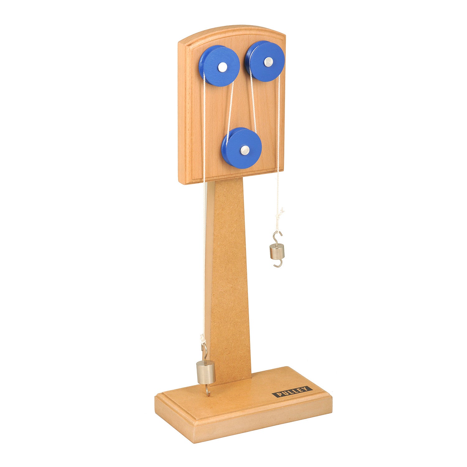 Simple Machines Pulley Model – Wooden Triple Pulley System for Classroom Demonstrations