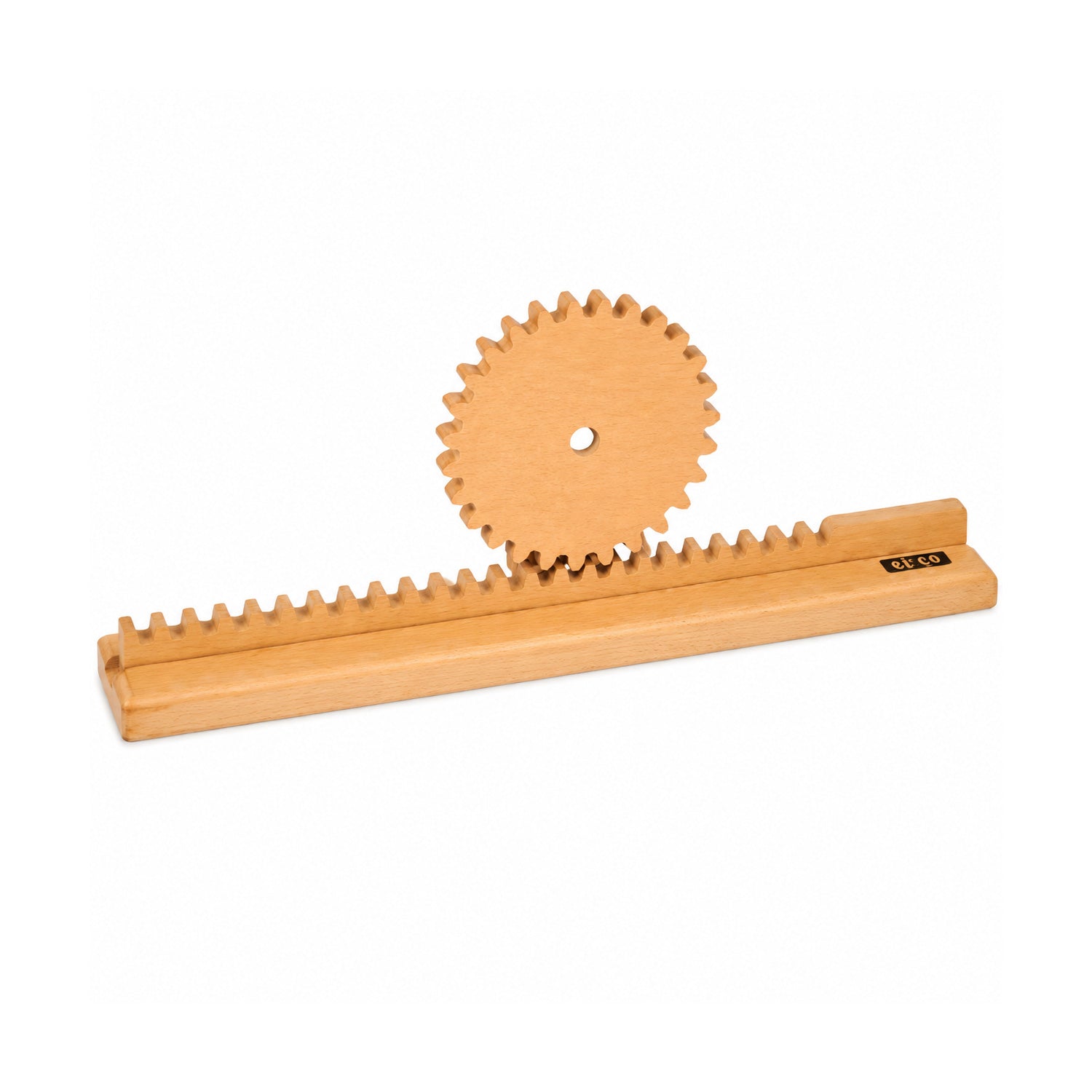 Simple Machines Gear Rack – Wooden Gear Apparatus for Demonstrating Rotational to Translational Motion