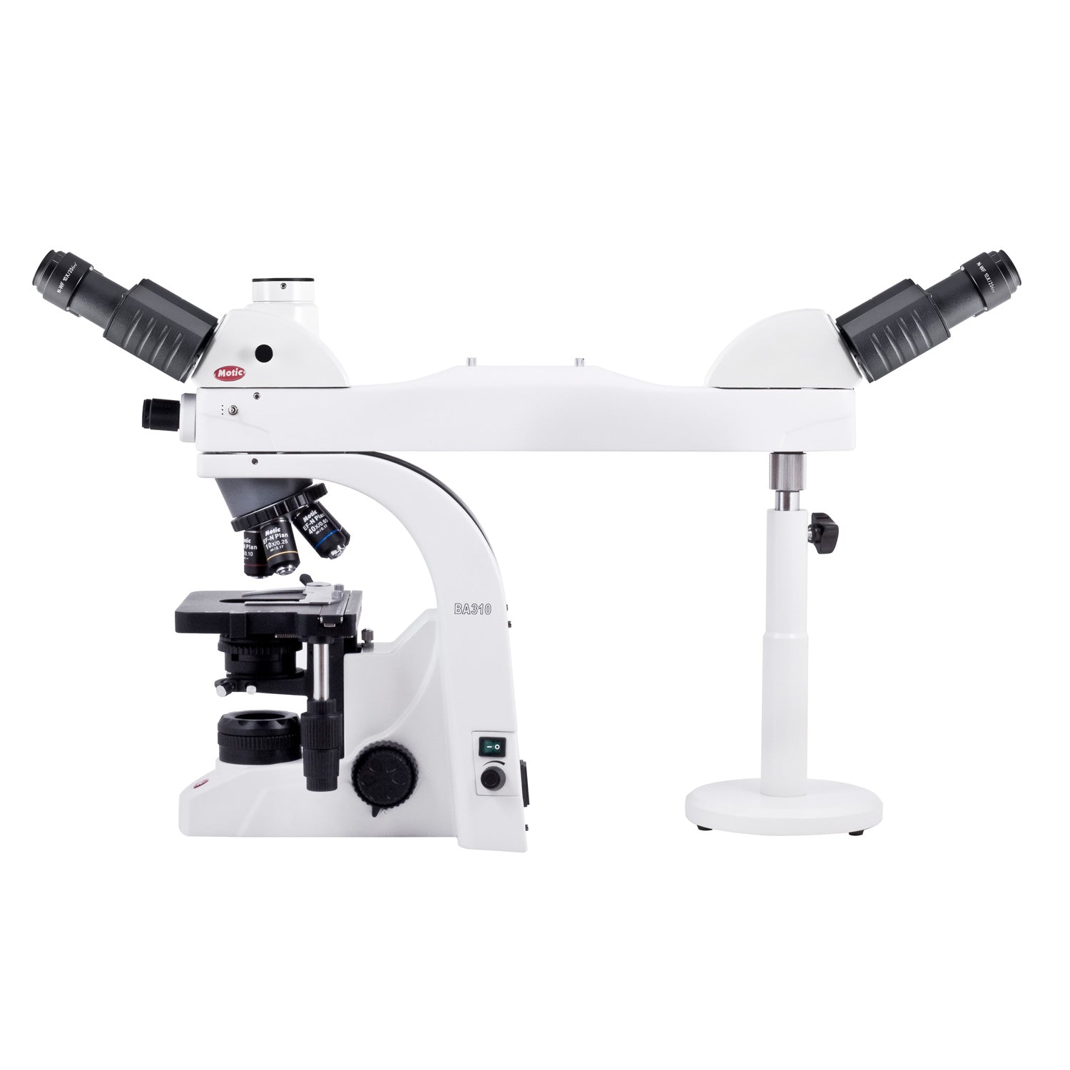 Motic BA310E-MVH2 Dual Observation Microscope System, Side-by-Side Teaching Microscope with LED Pointer & Koehler Halogen Illumination