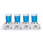 SCILOGEX SCI340-4 4-Channel Digital Hotplate Stirrer, 340°C Max, 1500 RPM, Ceramic-Coated Plates