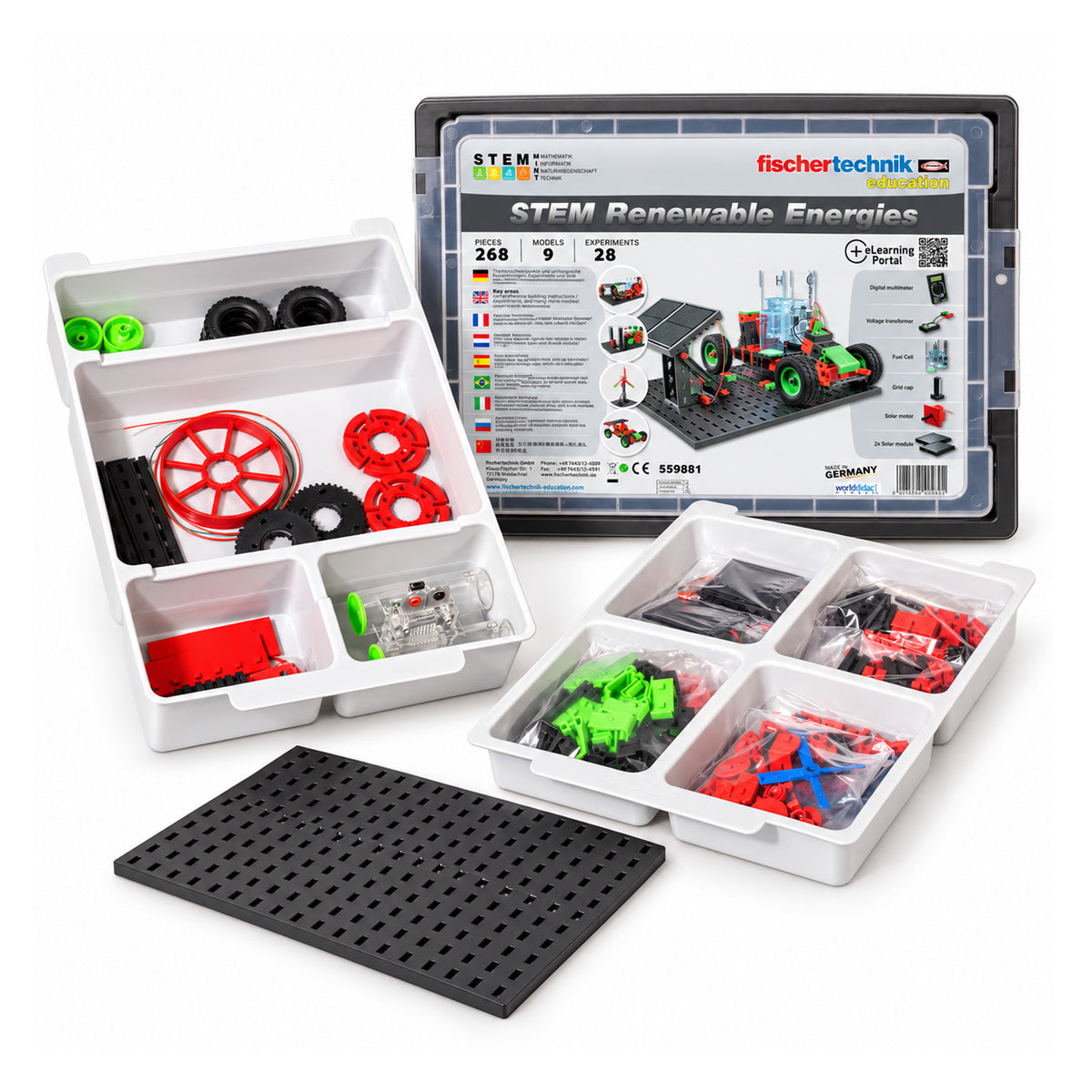 fischertechnik STEM Renewable Energies Kit – Solar, Wind & Hydrogen Fuel Cell Experiments | 9 Models, 28 Activities