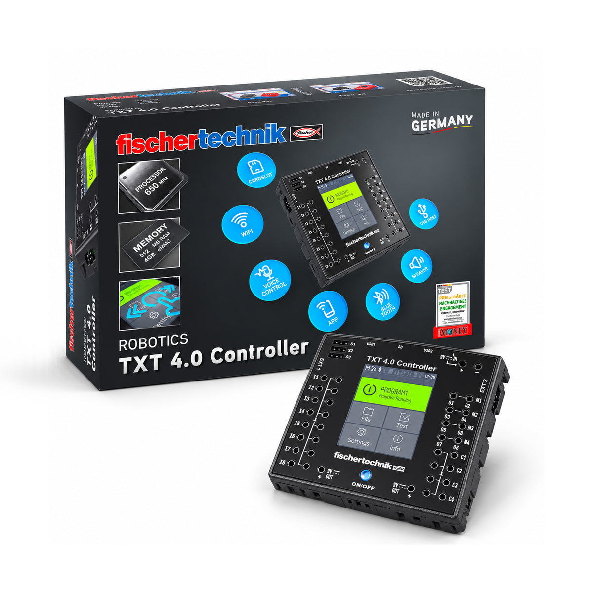 fischertechnik TXT 4.0 Robotics Controller with Touchscreen, WiFi, Bluetooth & Python Programming