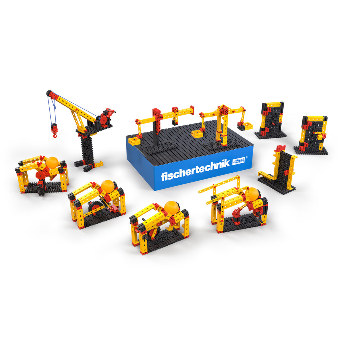 fischertechnik Class Set Simple Machines STEM Engineering Kit – 16 Classroom Sets, 10 Models | 564061