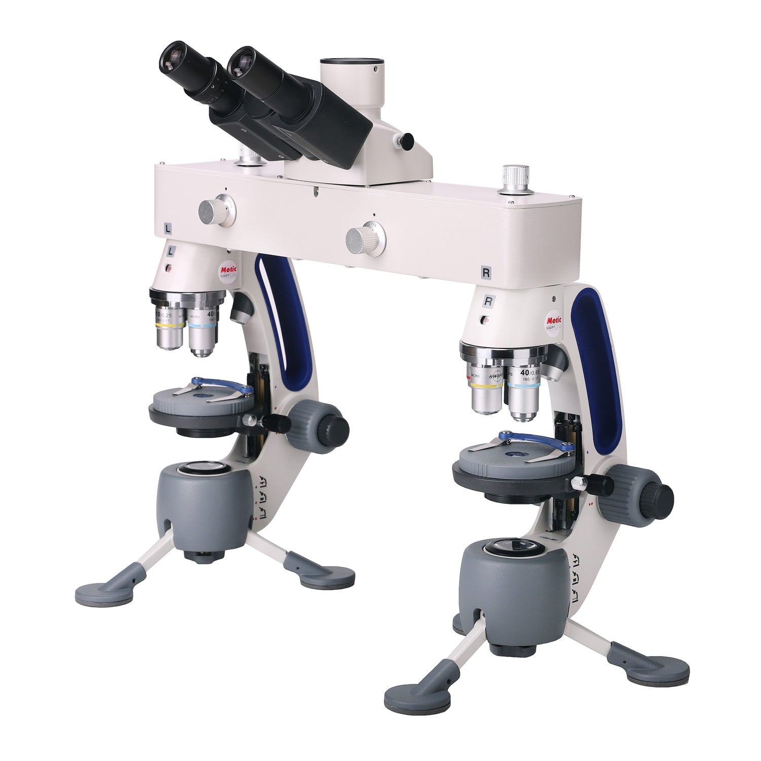 Swift M3-F Trinocular Cordless LED Forensic Comparison Microscope | Dual Optical System with Macro Lens, C-Mount Port, and LED Illumination