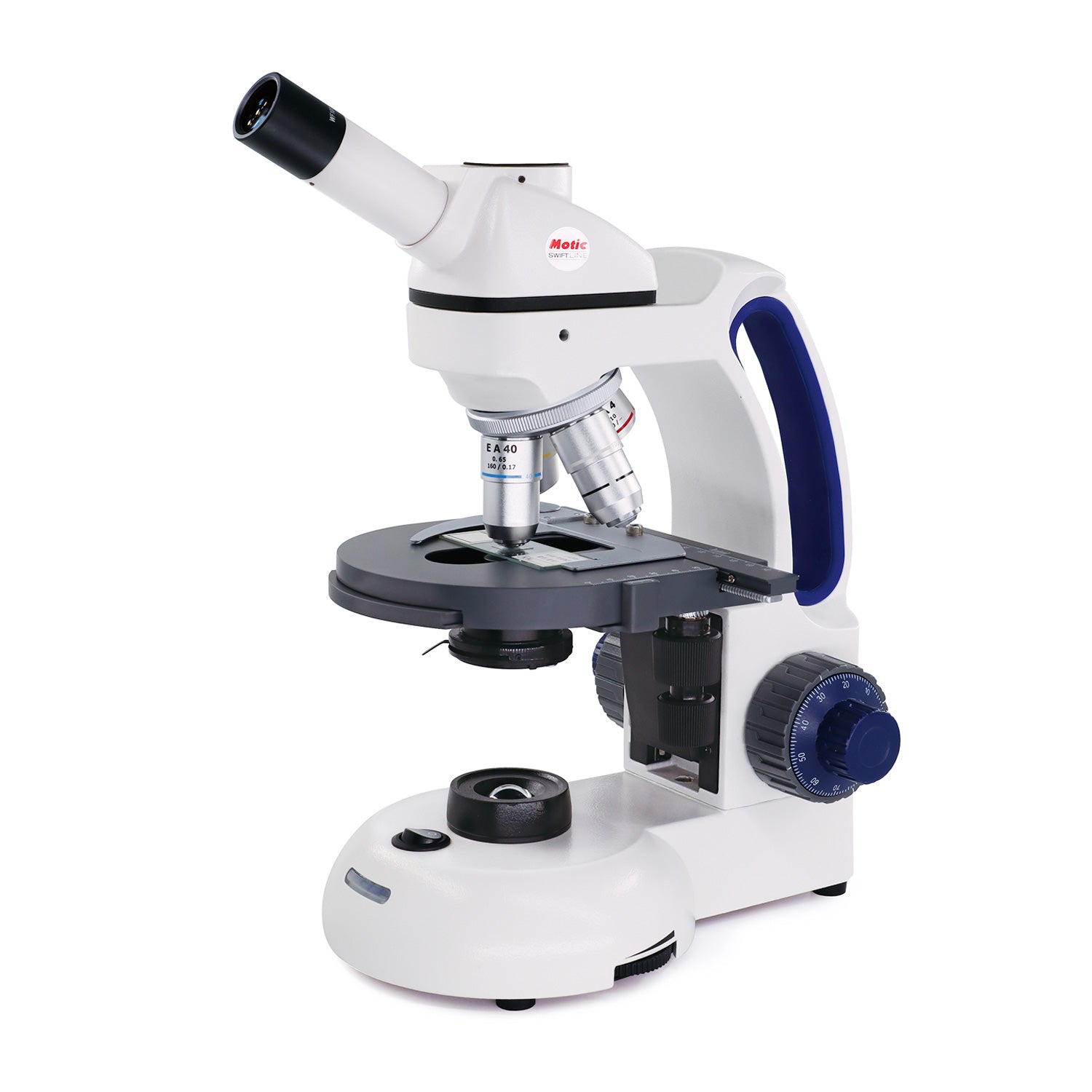 Swift M3604C Series Monocular Cordless LED Microscope with Mechanical Stage – Rechargeable Student Microscope for High School, College & STEM Labs