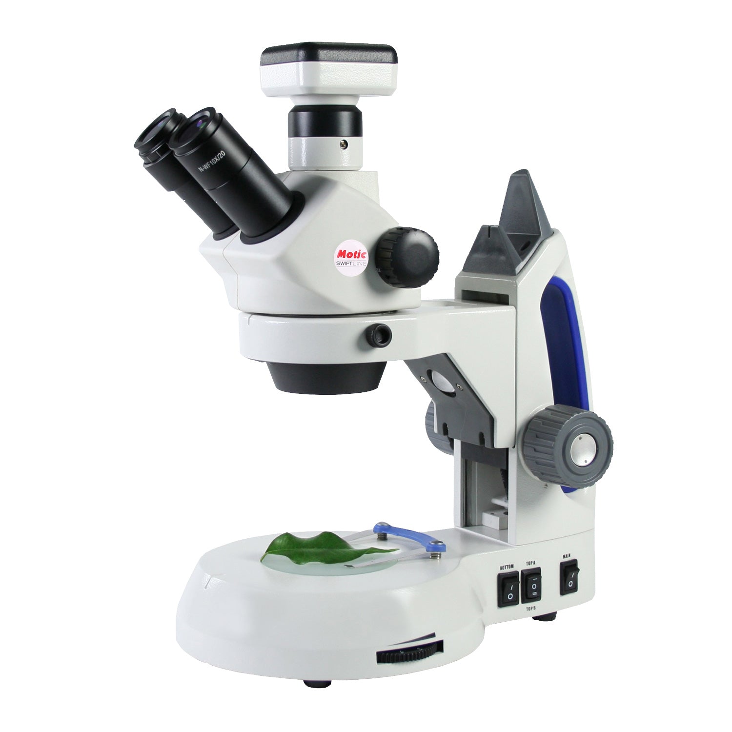 Swift SM105T-C Zoom Stereo Microscope with 5.0MP Digital Camera (10X–30X) – Cordless LED Illumination, Dual Light, C-Mount Adapter – Ideal for High School & College Labs