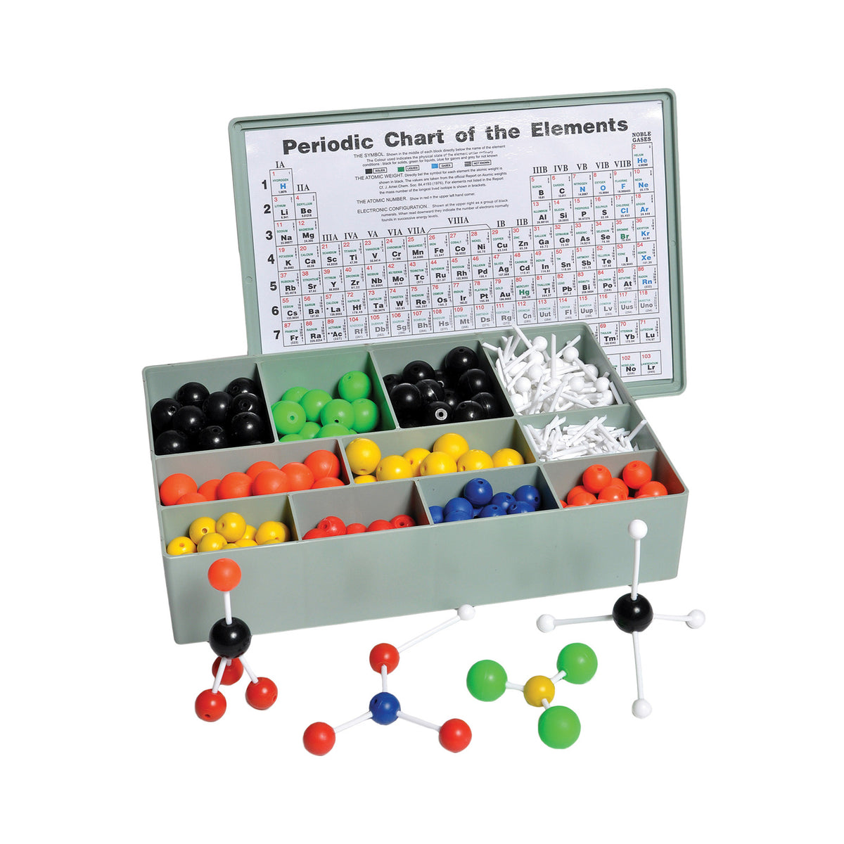 United Scientific® Atomic Model Set – 370 Atoms & 150 Bonds for Classroom Chemistry Demonstrations