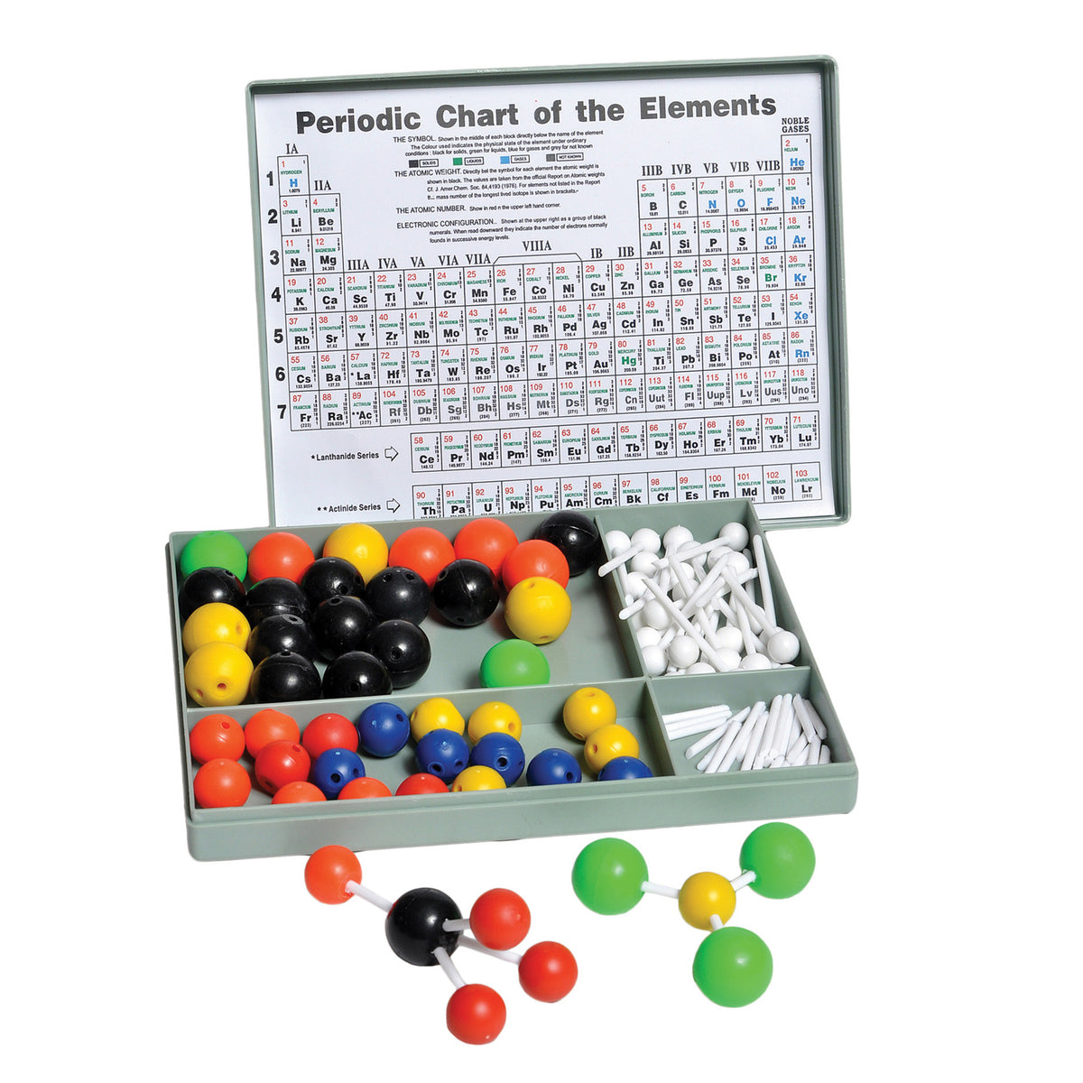 Atomic Model Set for Students – 75 Colored Atoms & 30 Bonds with Storage Box – Organic & Inorganic Chemistry Molecular Kit