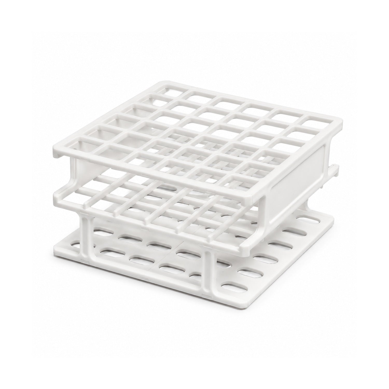 United Scientific® 1-Piece Polypropylene Test Tube Rack – 13mm x 36 Tubes, Autoclavable, Chemical-Resistant – Pack of 5