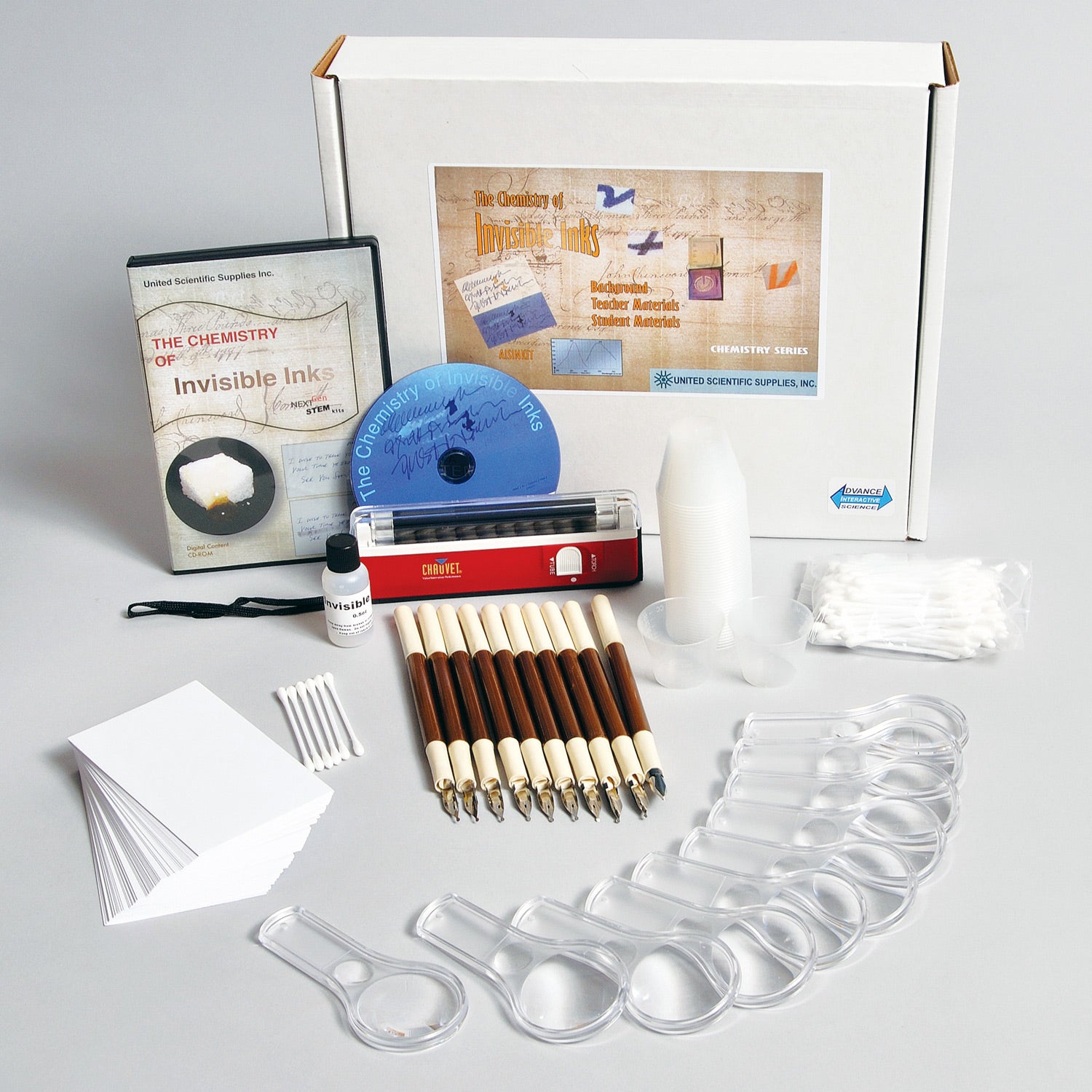 United Scientific® Chemistry of Invisible Inks STEM Kit – Hands-On Science Activity Set for Grades 6–12