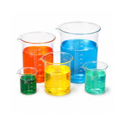 United Scientific® Plastic Beaker Set – 5 Polymethylpentene (PMP) Graduated Beakers (50mL–1000mL)