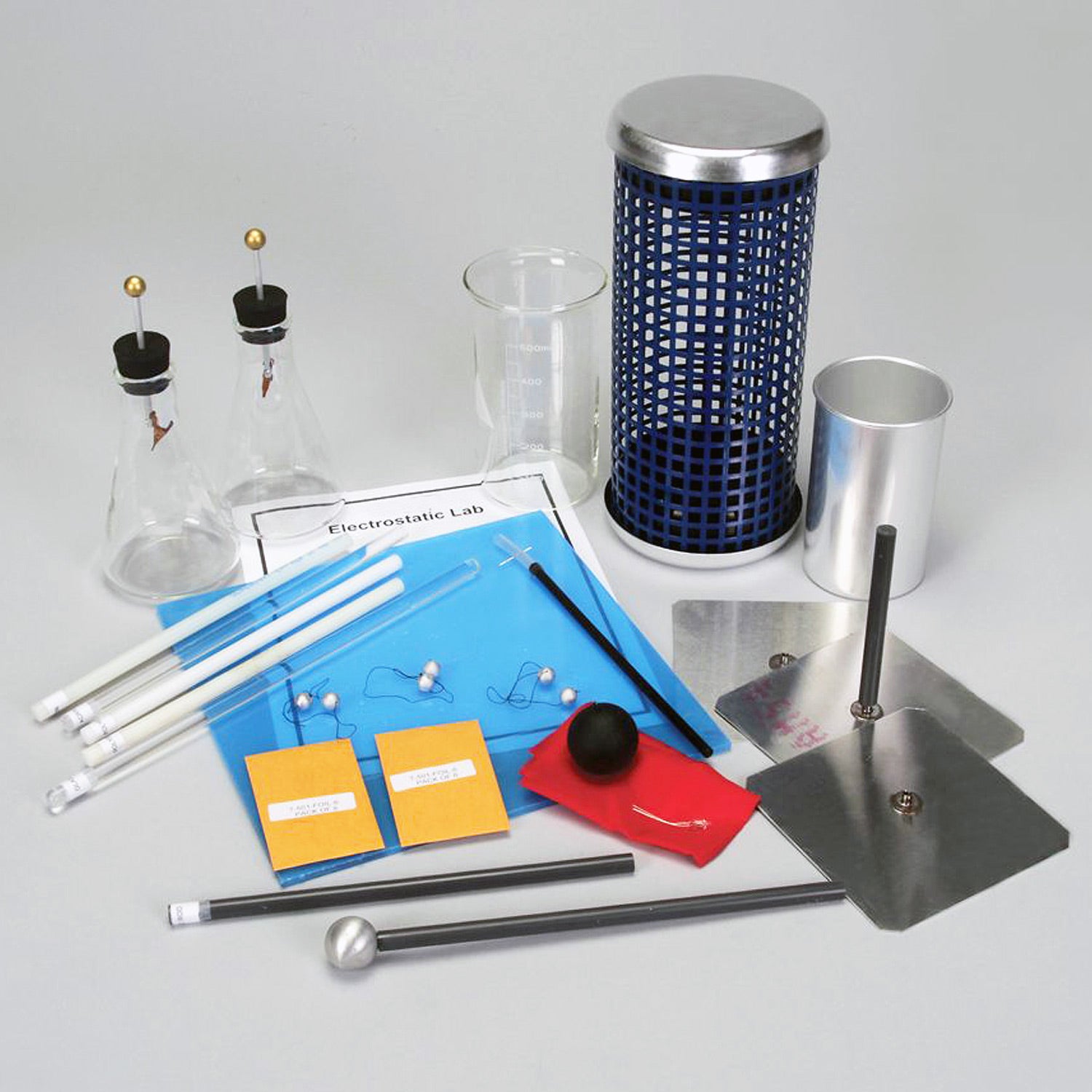 United Scientific® Electrostatics Lab Kit – Demonstrate Static Electricity, Induction & Faraday Experiments for Physics Classrooms