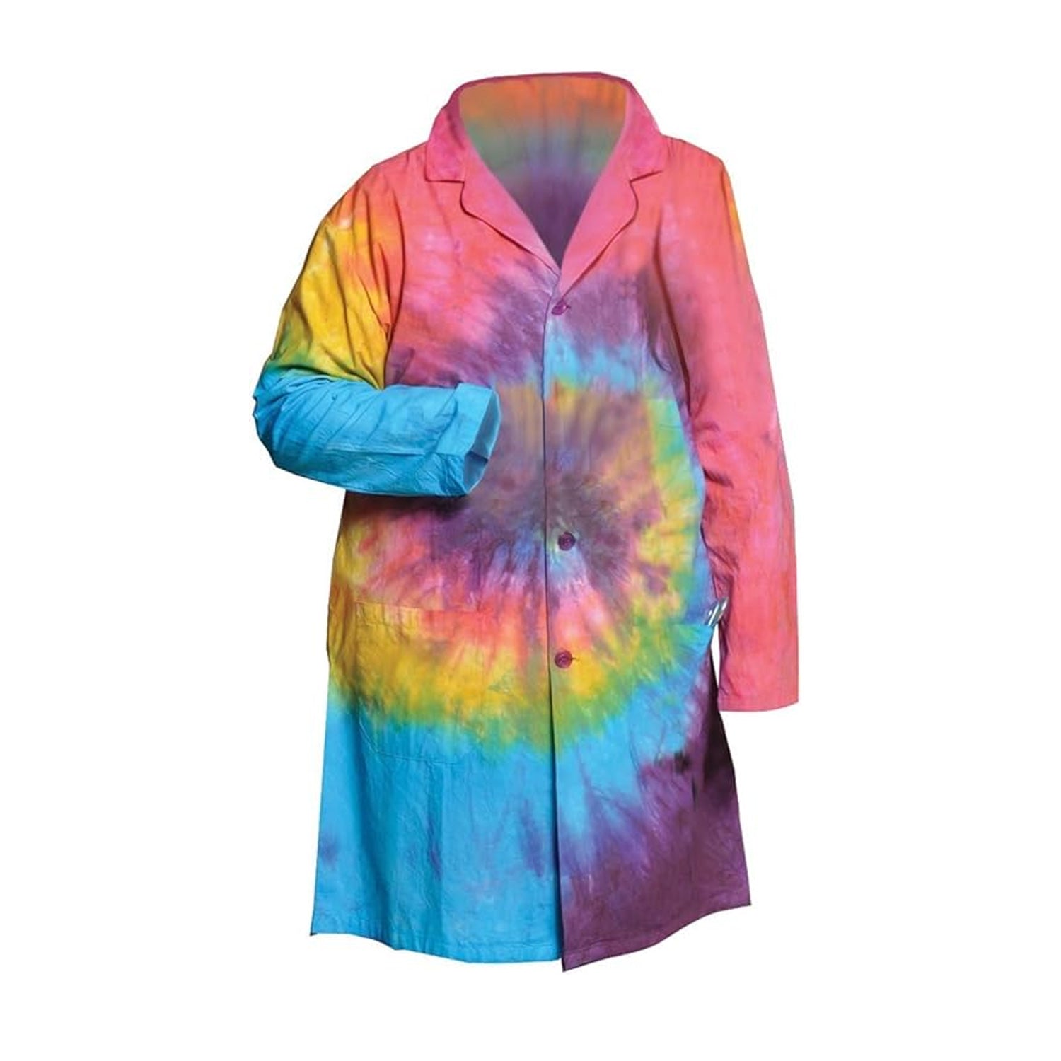 United Scientific® Tie-Dyed Laboratory Coat, – 100% Cotton Lab Coat with Vibrant Design & Functional Pockets