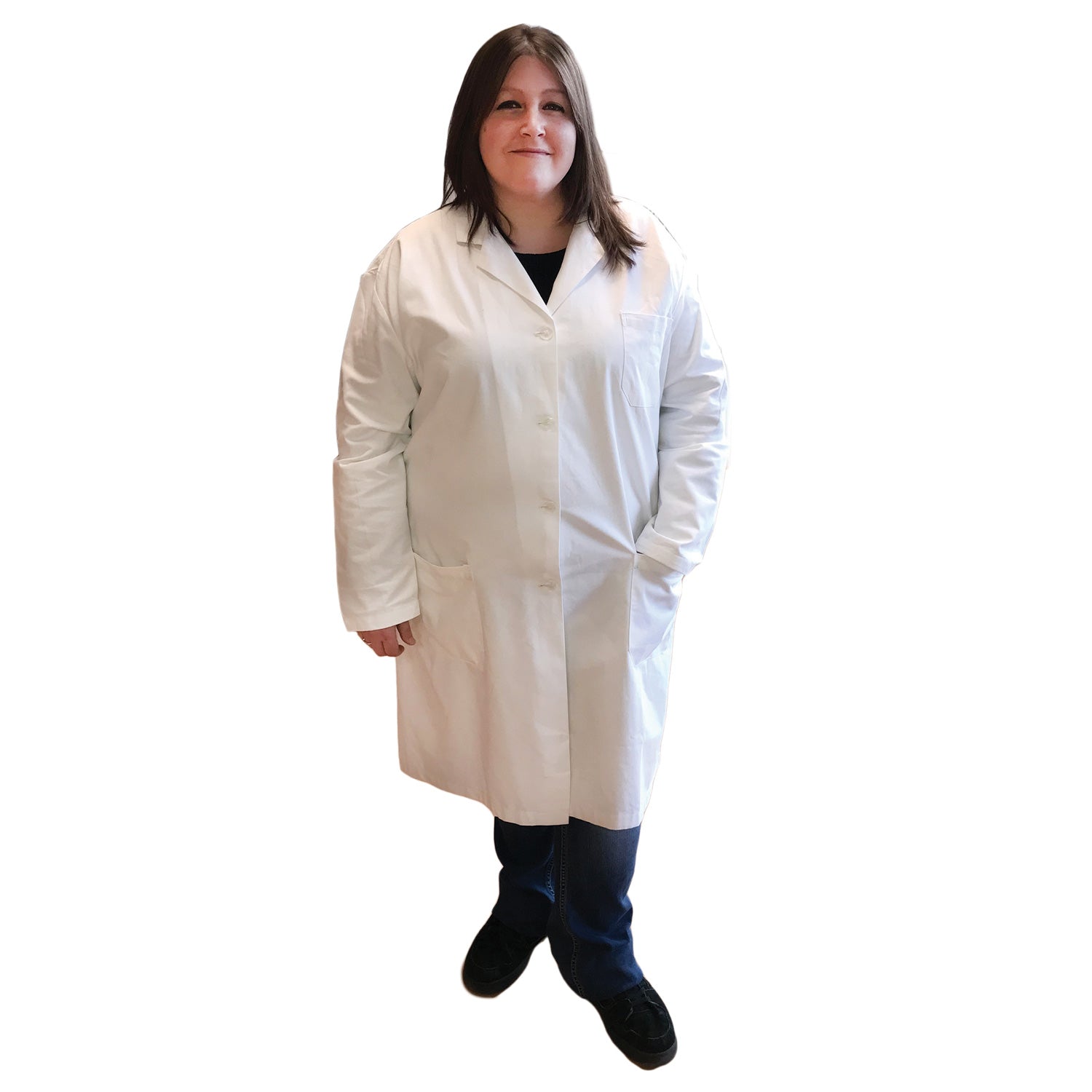 United Scientific® Laboratory Coat – White Cotton Blend Lab Coat with Pockets