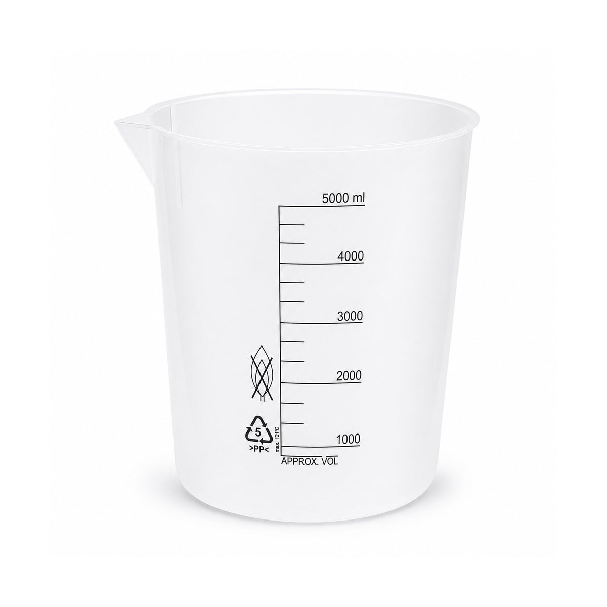 Polypropylene Beakers with Printed Graduations & Pour Spout, Autoclavable Lab Beakers, 50mL–10000mL