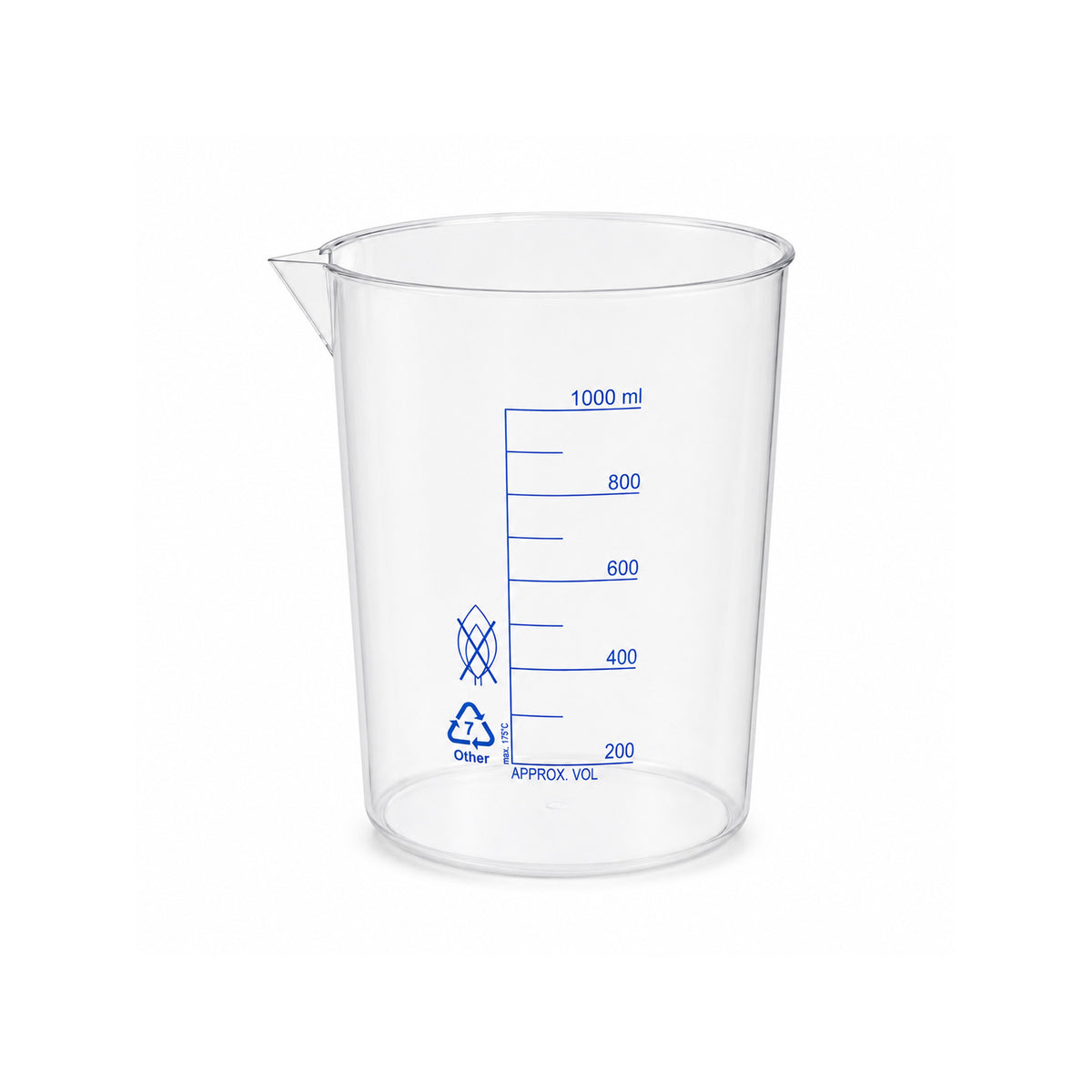 Polymethylpentene (PMP) Beakers with Printed Graduations, Autoclavable Stackable Plastic Lab Beakers, 50mL–10,000mL