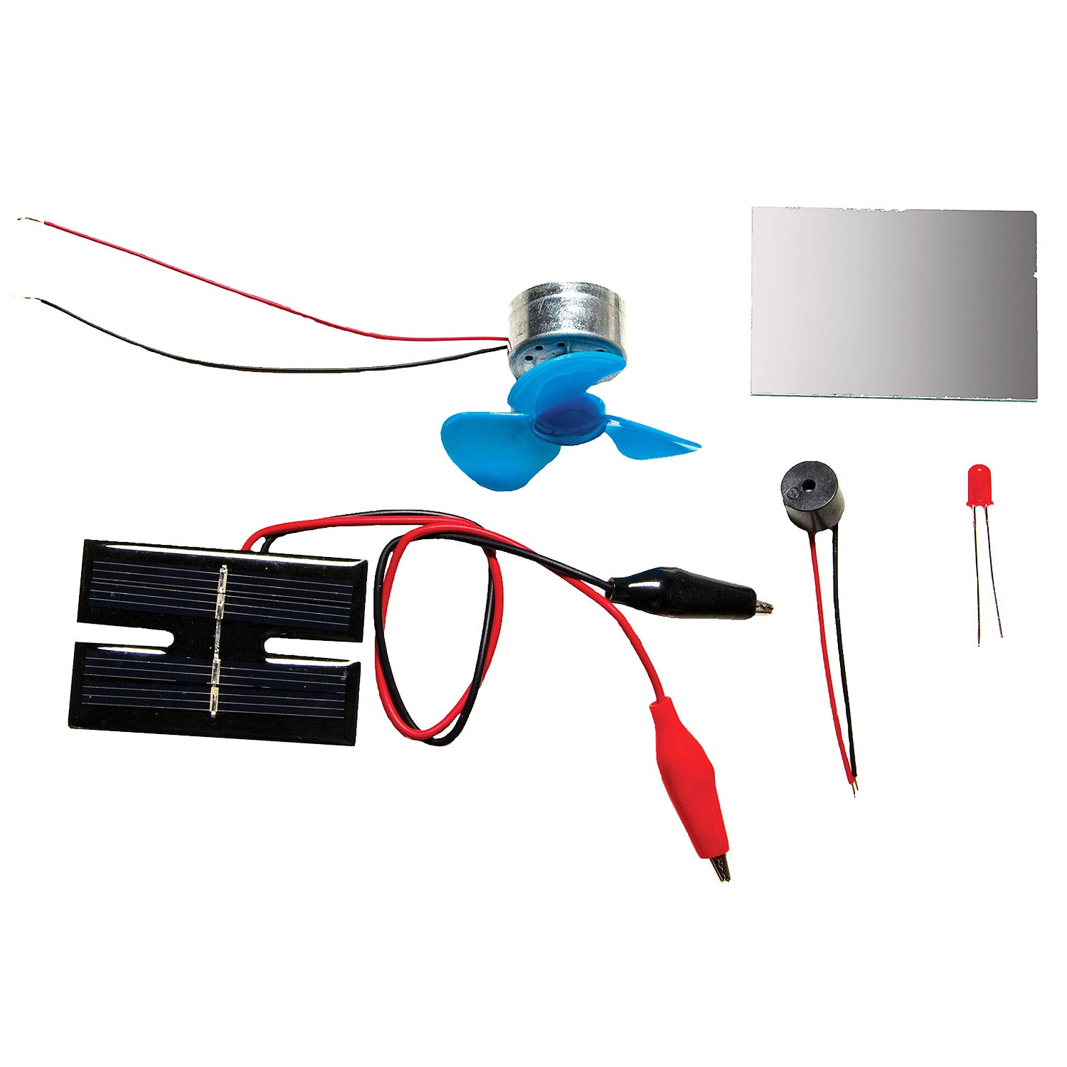 United Scientific® Basic Solar Energy Conversion Kit – STEM Learning Set with Solar Panel, Motor, LED & Buzzer