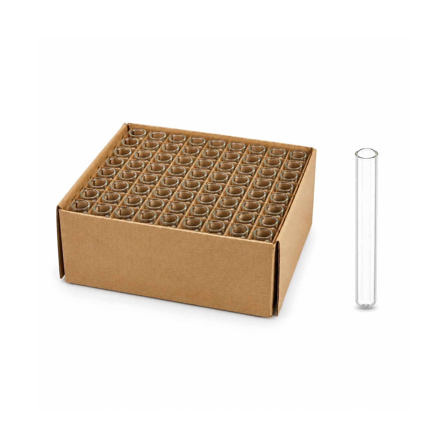 United Scientific® Borosilicate Glass Test Tubes with Rim, Autoclavable Laboratory Culture Tubes, Multiple Sizes & Capacities, Pack or Case