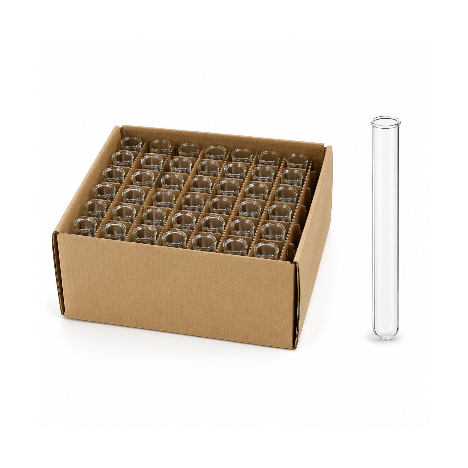 United Scientific® Borosilicate Glass Test Tubes with Rim, Autoclavable Laboratory Culture Tubes, Multiple Sizes & Capacities, Pack or Case