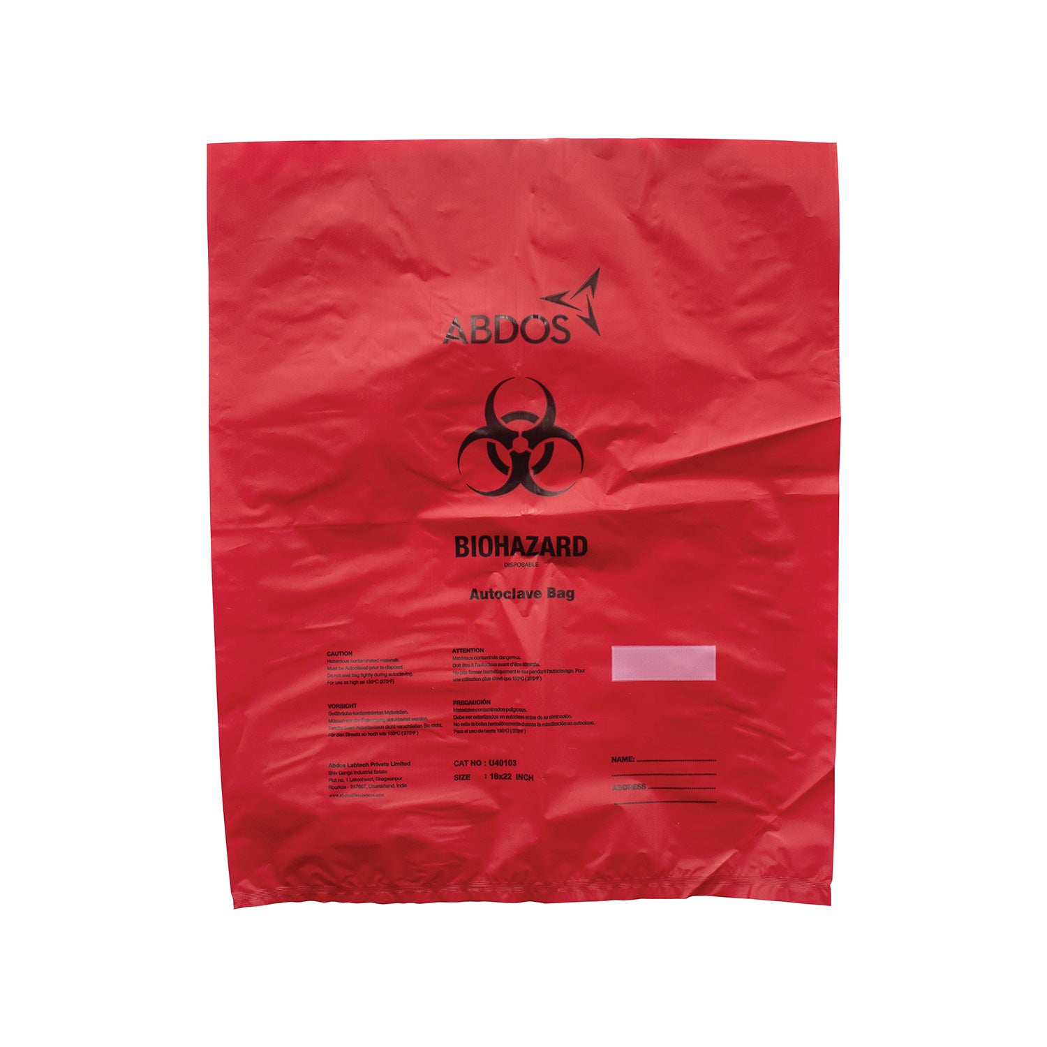 United Scientific® Biohazard Disposable Bags, Pack of 200, Polypropylene, Autoclavable Waste Disposal