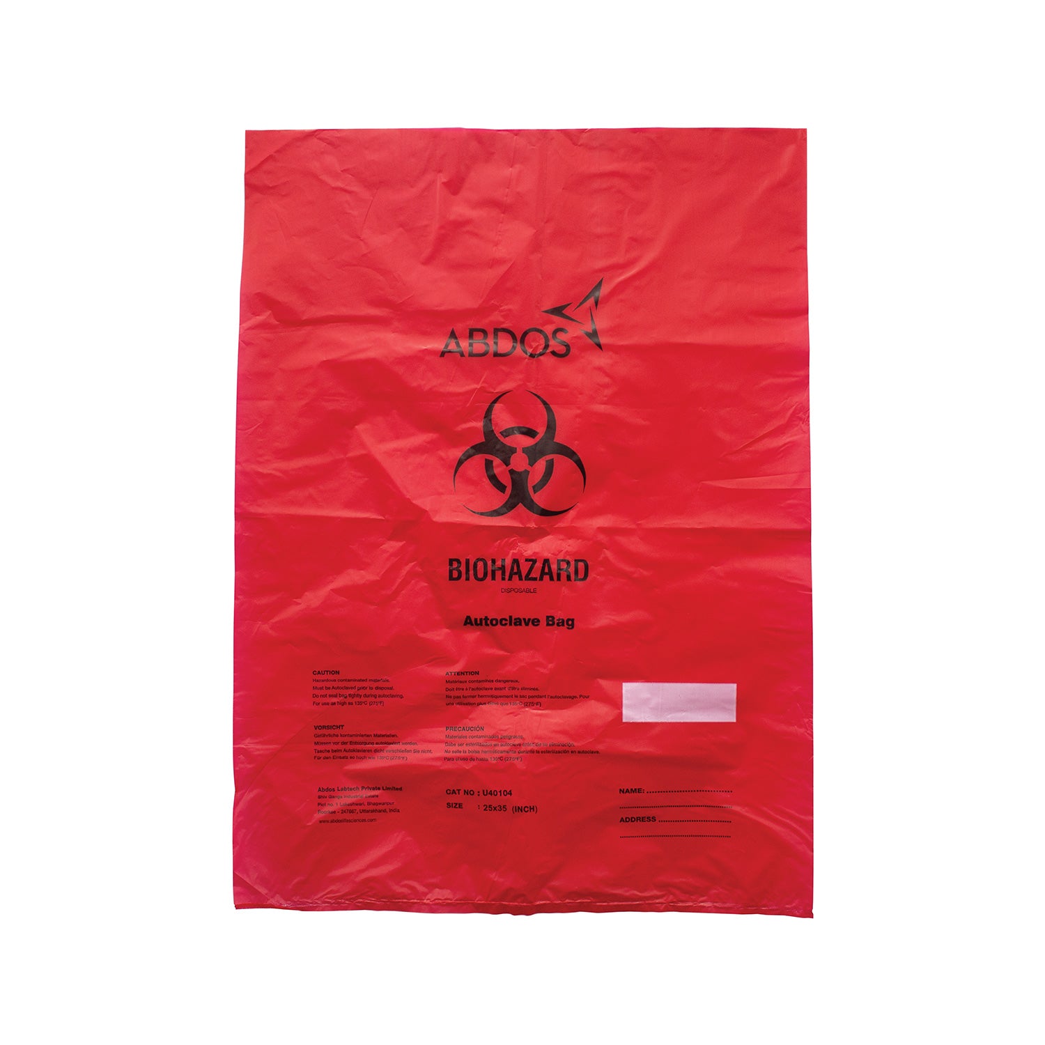 United Scientific® Biohazard Disposable Bags, Pack of 200, Polypropylene, Autoclavable Waste Disposal