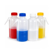 500mL Unitary Wash Bottles Set – LDPE Plastic with Colored Polypropylene Caps (Red, Yellow, Blue, White) – Pack of 4 – United Scientific®