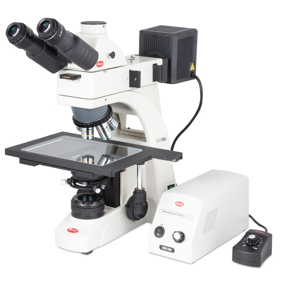 Motic BA310MET-T Trinocular Metallurgical Microscopes – CCIS® Infinity Optics, LM Plan Achromats, Epi-Illumination for Industrial and Material Analysis