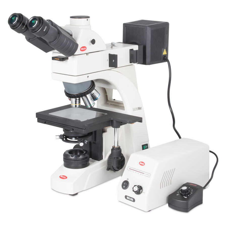 Motic BA310MET-T Trinocular Metallurgical Microscopes – CCIS® Infinity Optics, LM Plan Achromats, Epi-Illumination for Industrial and Material Analysis